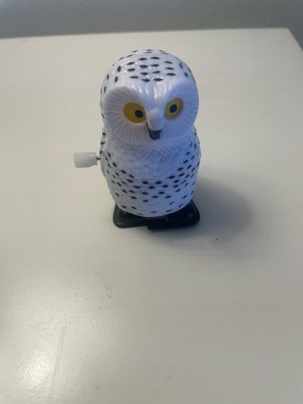 Movable Snowy Owl Toy 2 1/2 inches High 
Vinyage